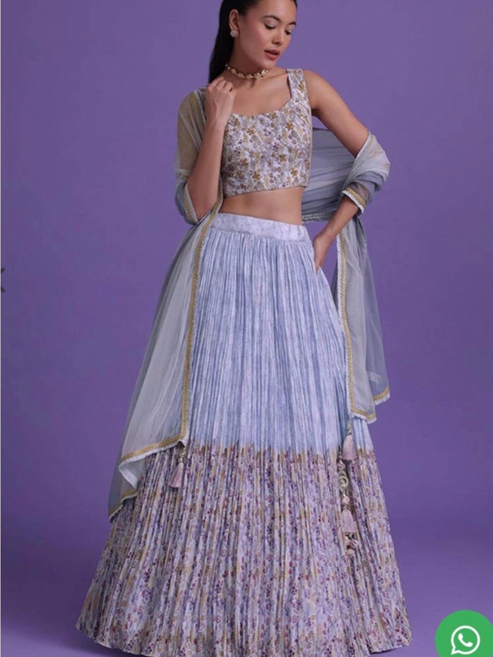 Floral Pleated lehenga set